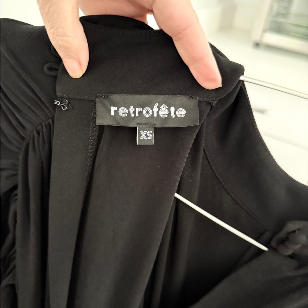 Retrofete Elegant Black Asymmetrical Dress